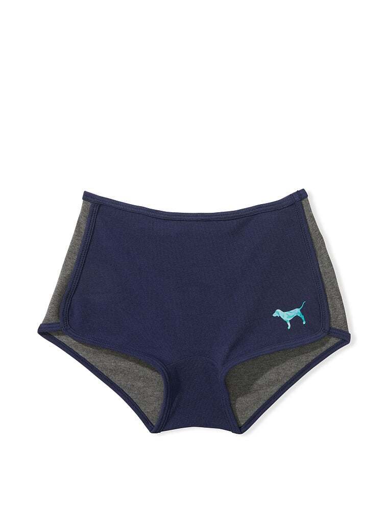 XL Navy Purple Heather Charcoal Grey Cotton Victorias Secret PINK Boyshort Panty