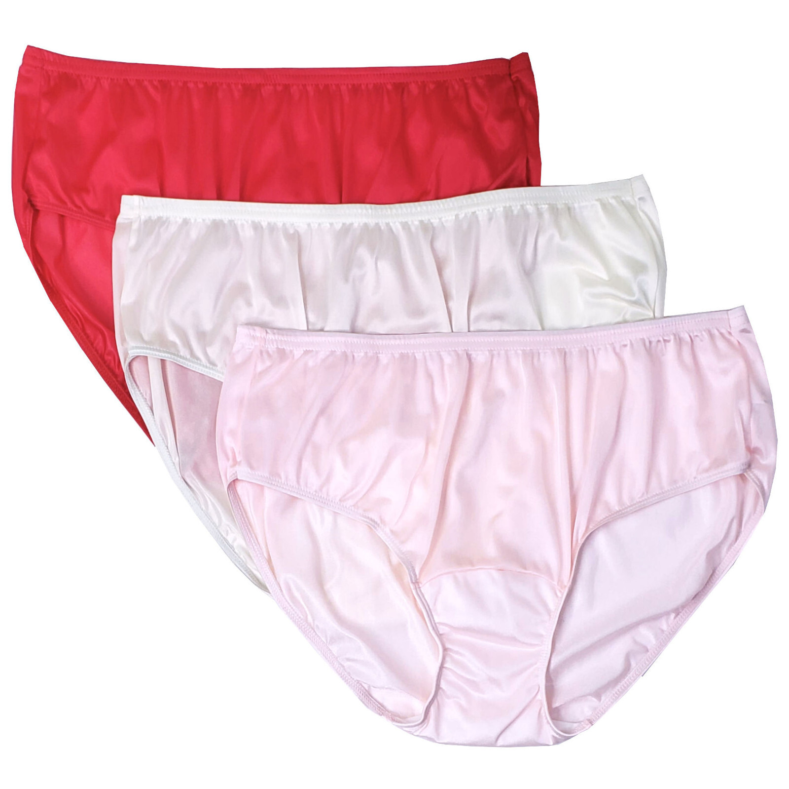 Shadowline Underwear Women’s Panty Hipster Nylon Valentines Day Red Pink Ivory