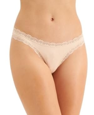 Jenni Women’s Lace Trim Bikini Underwear Brief Panty Comfort Breathable Chai New