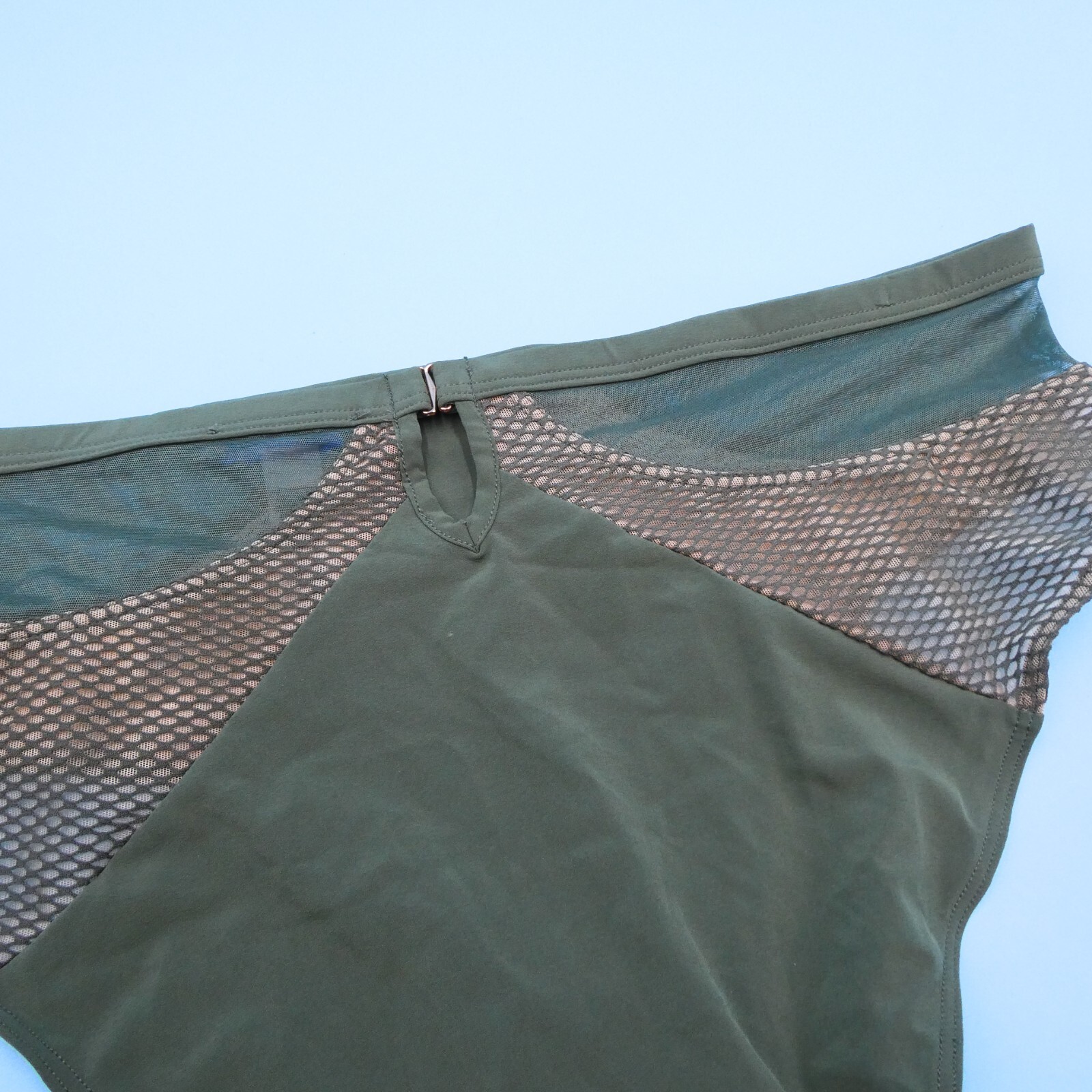 Elle MacPherson Body Medium Green Mesh Brazilian Brief Panties Lingerie New