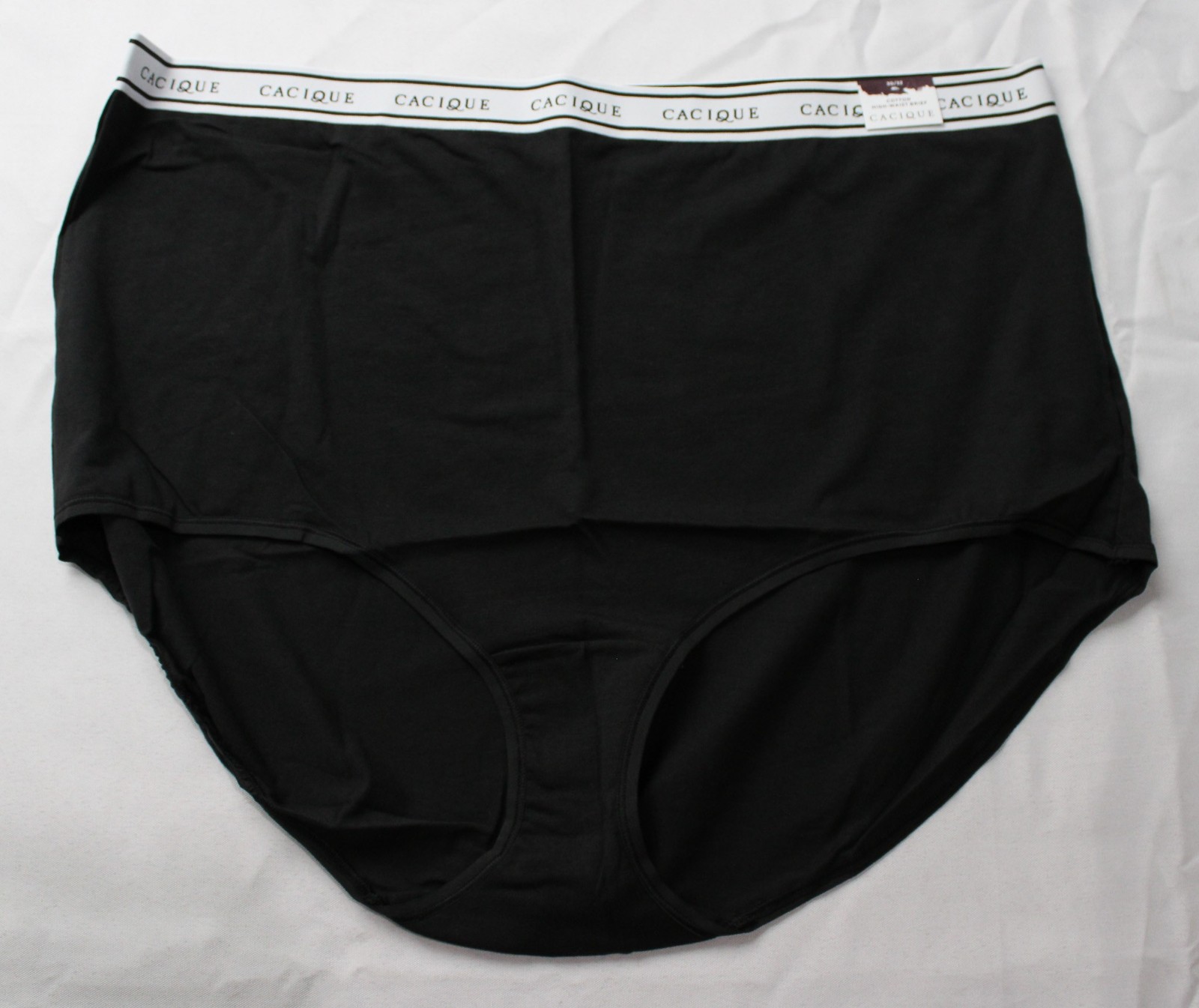 Cacique Women’s Cotton Stretch High-Waist Brief Panty DH3 Black 30/32 NWT