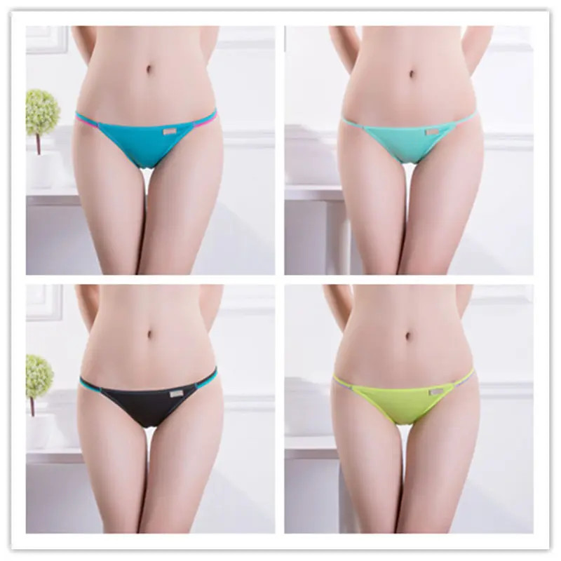 Low Rise Cotton Bikini Panties Women Seamless Soft Stretch Comfort Briefs 4 Pcs
