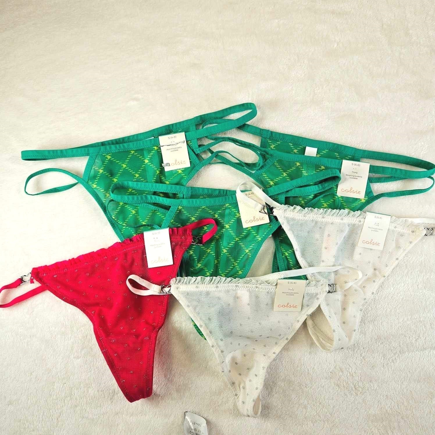 Colsie 6pk Assorted Mesh Thong Womens Small Stretch