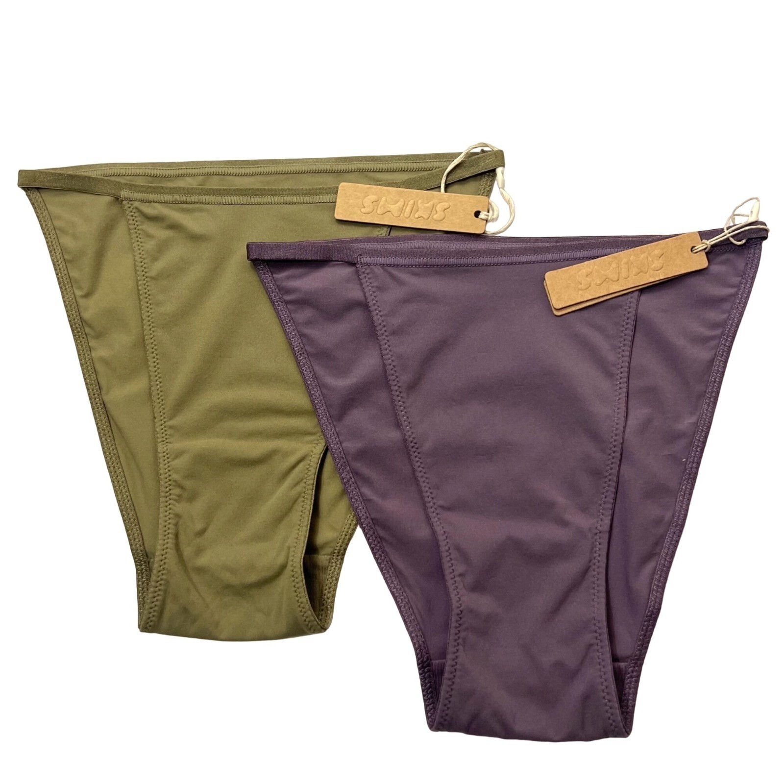 SKIMS Fits Everybody String Bikini Lot of 2 Khaki Plum XXS