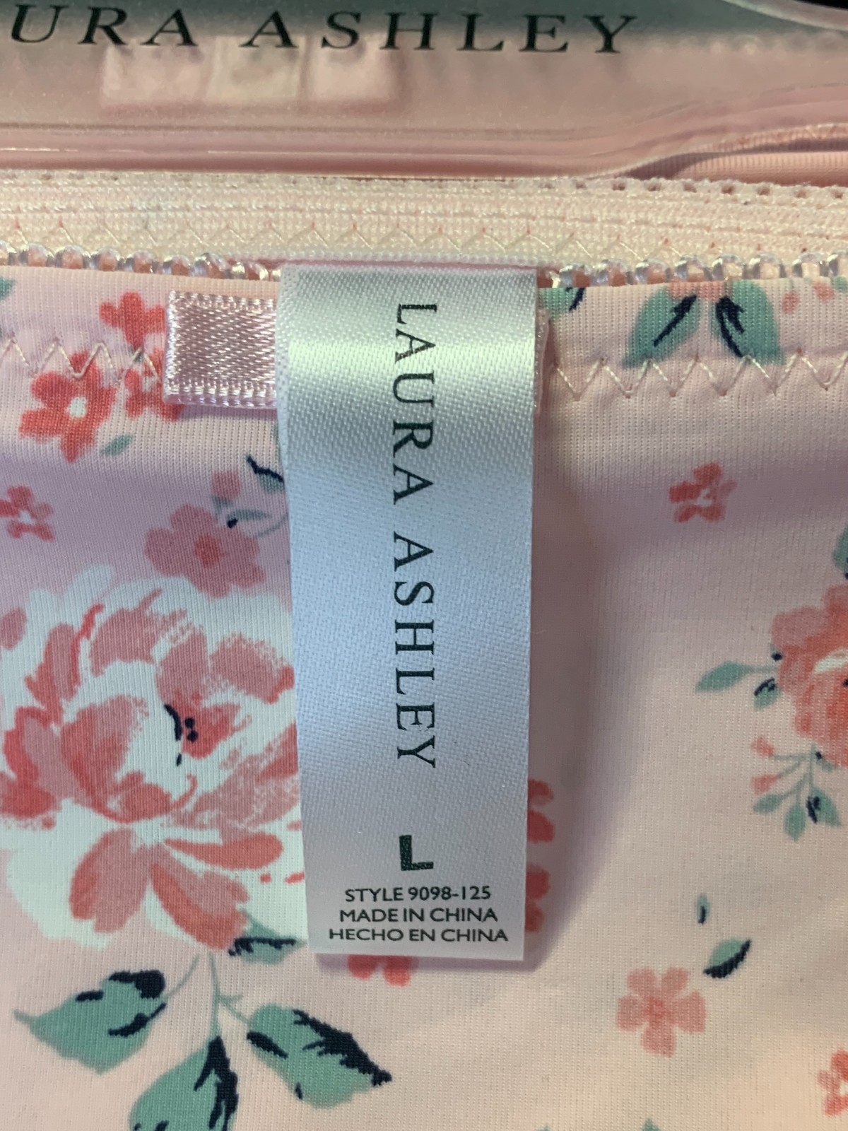 NEW Laura Ashley Women Underwear Set Large Pink Blue Floral Lace Trim Full Cover