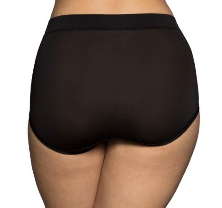 Vanity Fair Black-Black-Beige Microfiber 5XL/12 Radiant 3 PR Brief Panties Soft