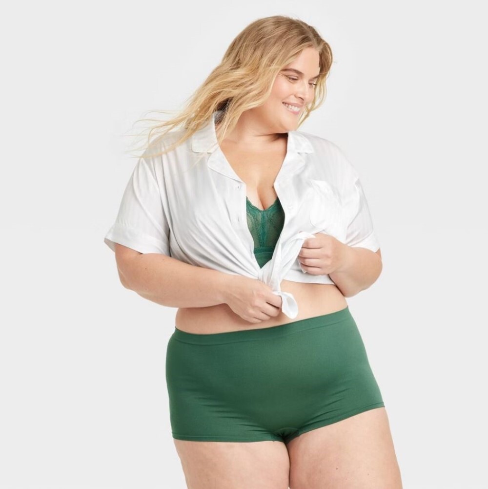 Auden 2pk Seamless Boy Shorts Women Plus Size 1X Stretch Green
