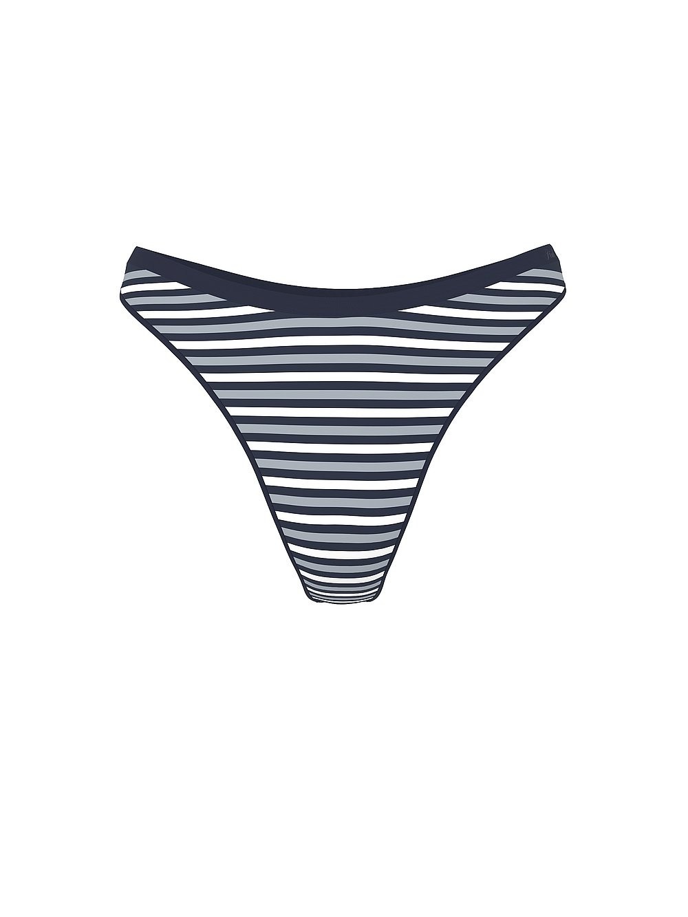 Victoria’s Secret PINK – M Seamless High-Leg Thong Panty Navy Blue White Stripe