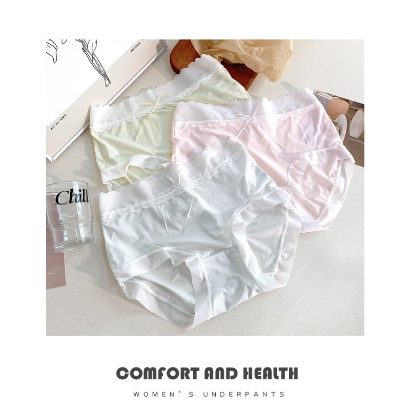 Girls Cotton Like Silk Underpants Antibacterial Moisture Wicking Ladies Panties
