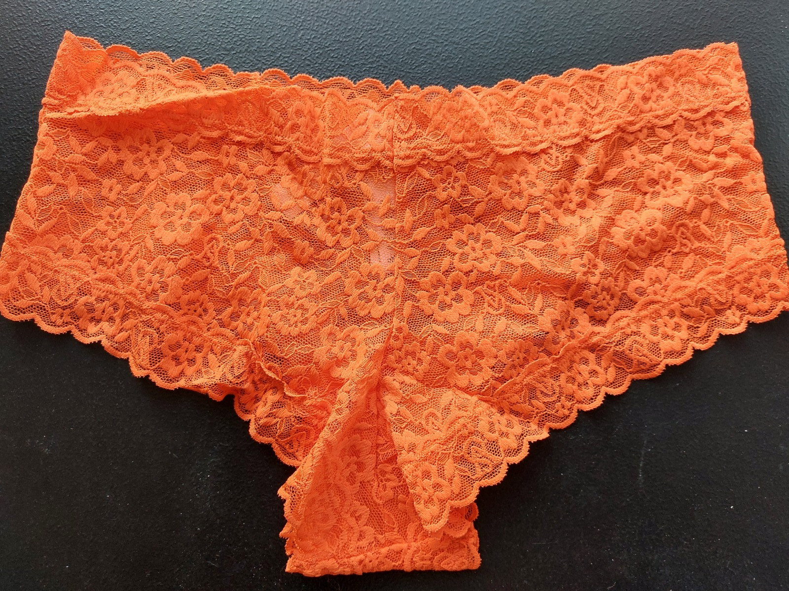 NWT VICTORIA SECRET The Lacie Cheeky Panty Wild Orange Size Large (408)