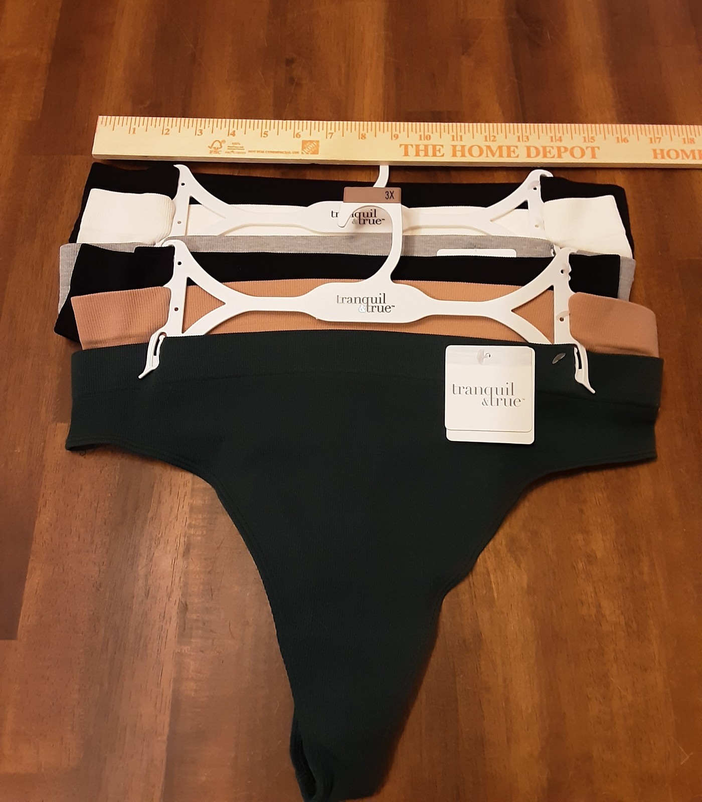 Set Of 6 Ladies Thongs~ Size 3X ~ Ribbed & Seamless~ Tranquil & True~ NEW W/tag