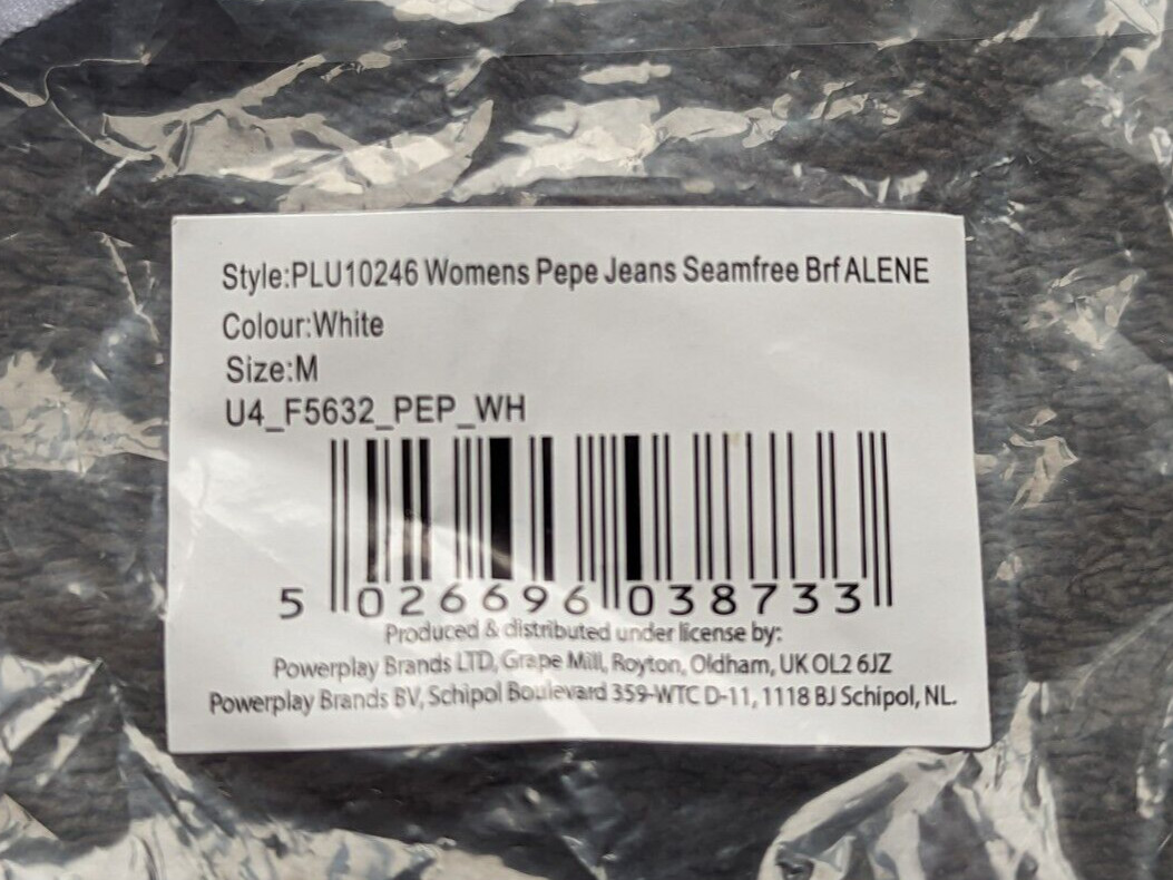 Pepe Jeans Underwear Womens Medium White Seam Free Brief Alene Logo Pants
