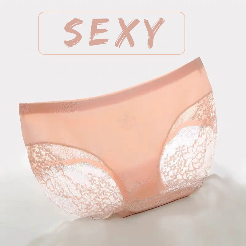 4Pcs Women’s Panties Exquisite Lace Comfort Underwear Silk Satin Seamless Girls