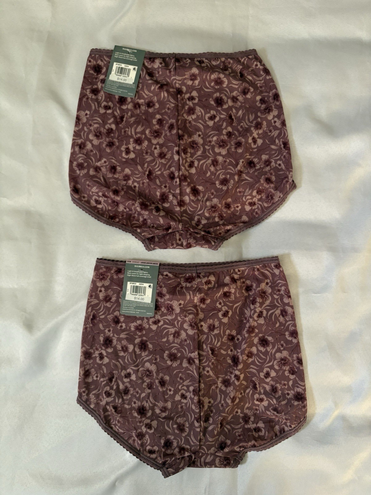NEW Bali Skimp Skamp Brief Panties DF2633 Multicolor 2 Pair Women’s Size Medium