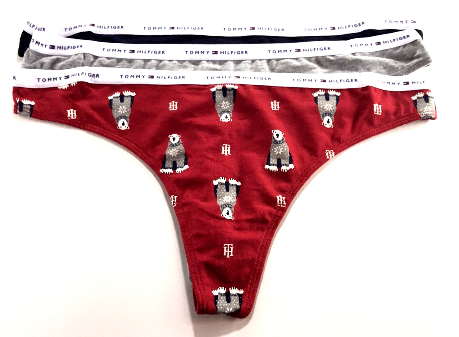 Tommy Hilfiger -Large- Thong Women’s Cotton Panties – 3 Pack – See Description
