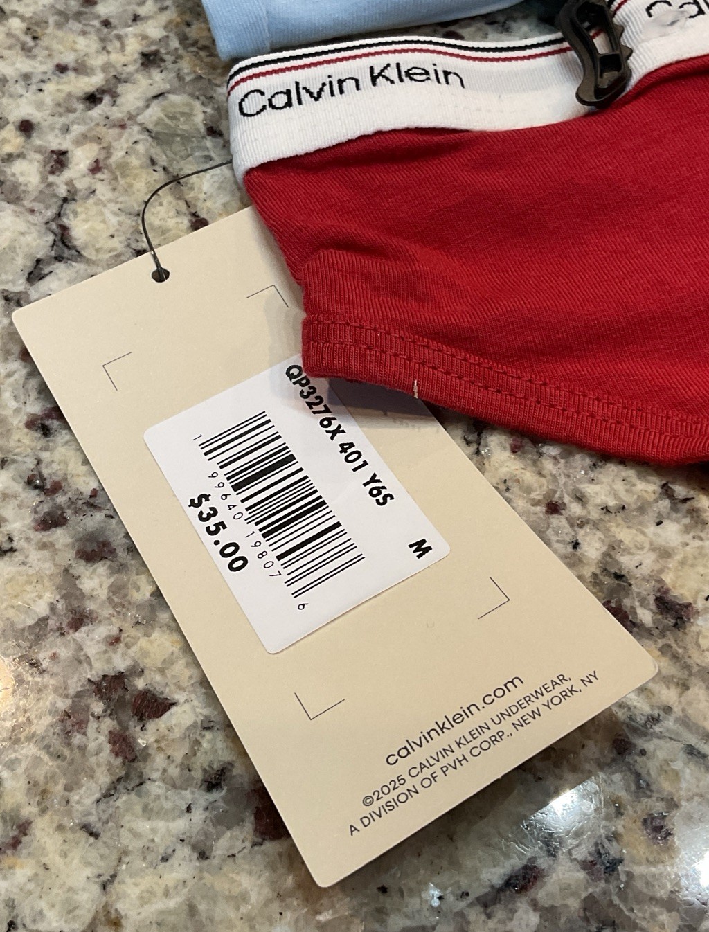CALVIN KLEIN Panties Sz M 3Pk QP3276X401 Cotton Bikini RED, LT BLUE,NAVY MSRP$35