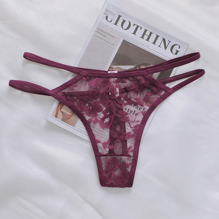 1pc Women Lace Underwear Traceless Breathable Antibacterial Hollow Lingerie