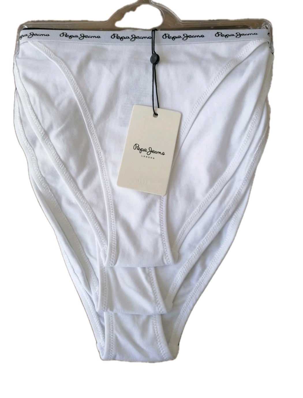 Pepe Jeans Ladies Medium White Bikini Briefs Knickers Panties 3 Pair Pack New