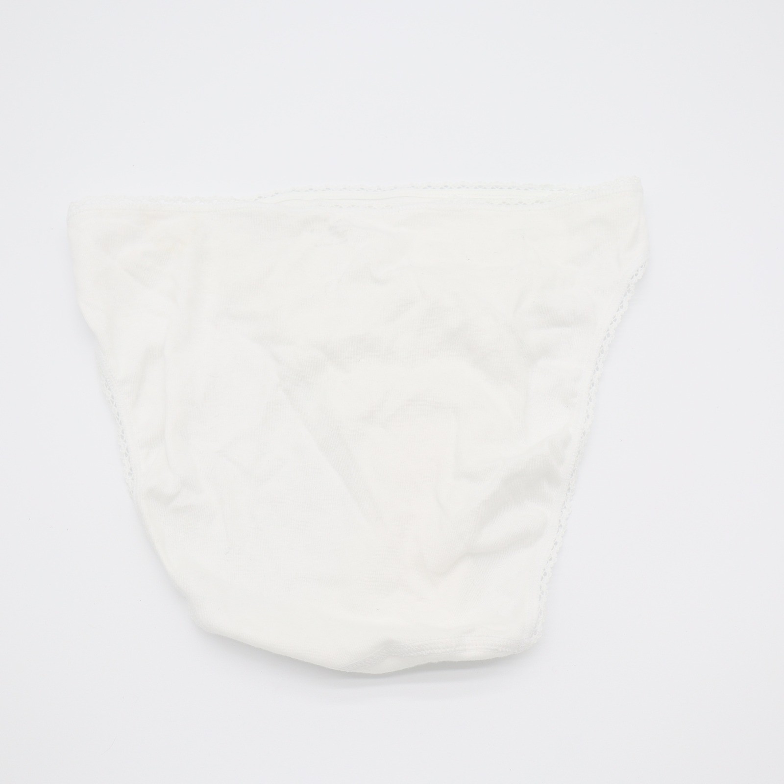 Charter Club Intimates White 100% Cotton Lace Trim High Cut Bikini Panties Large