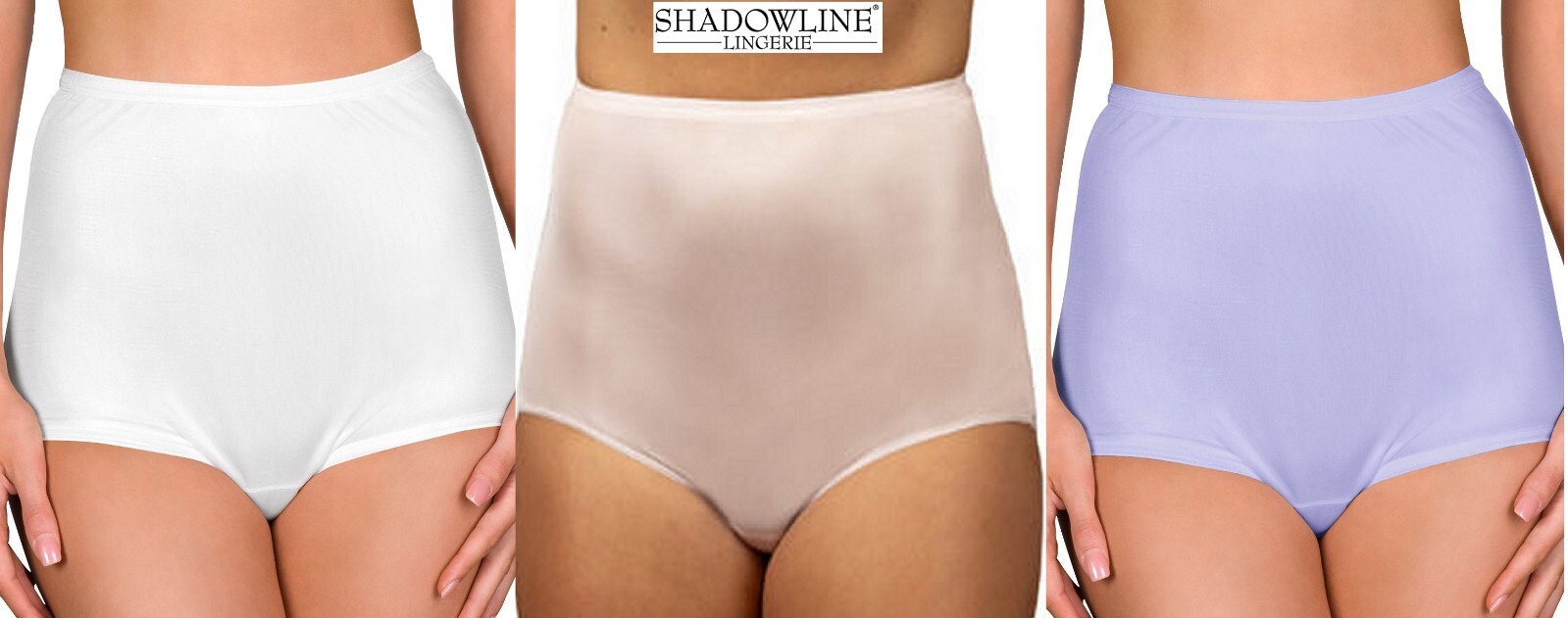 3 Pair Size 6 Assorted ShadowLine Hidden Elastic Classic Brief FREE SHIPPING!!