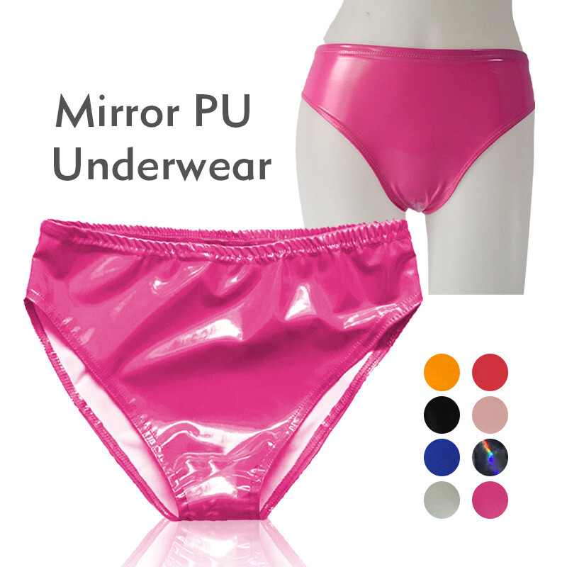 PVC Leather Womens High Waisted Booty Shorts Brief Latex Liquid Nightclub Panty