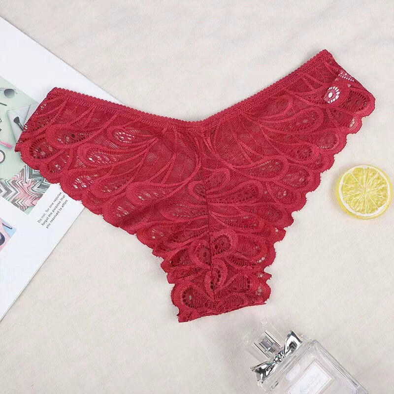 5 Packs Lot Sexy Women Lace Sheer Panties Briefs High Cut Underwear Intimates