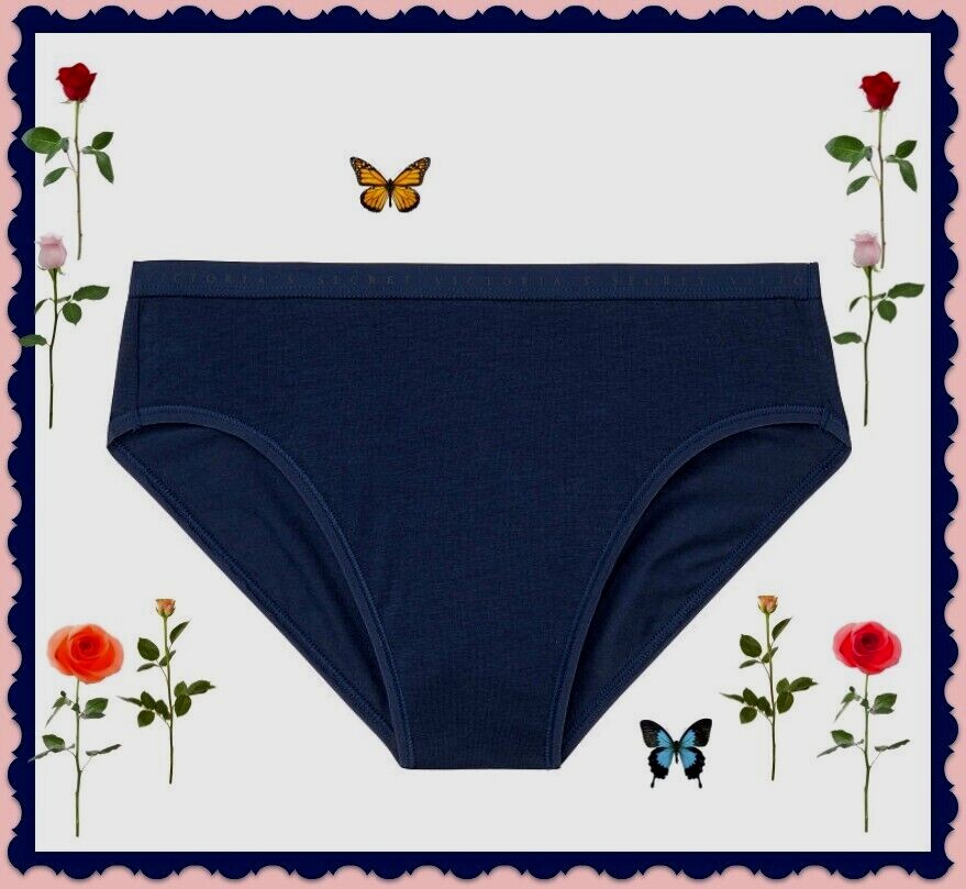 XS S M L XL XXL Navy Stretch Cotton Victorias Secret HighLeg Waist Brief Panty