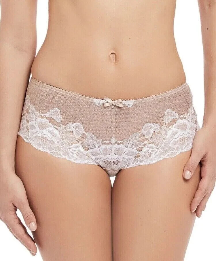 Fantasie Marianna Short Brief Size S 10 12 Latte Beige White Lace Knickers 9206