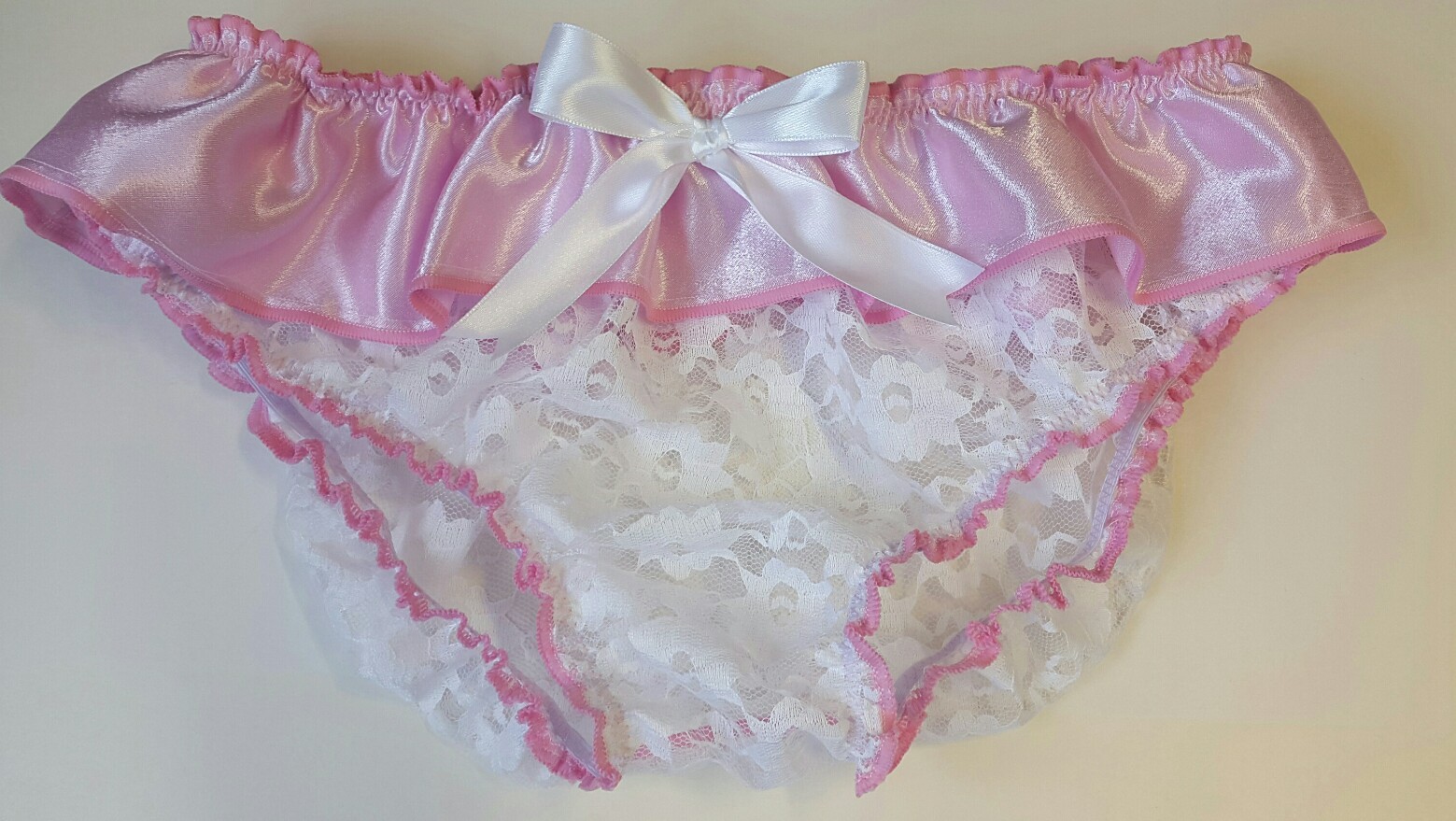 🌸MADE TO ORDER* full Lace SISSY Knickers with satin ruffle..any size🌸