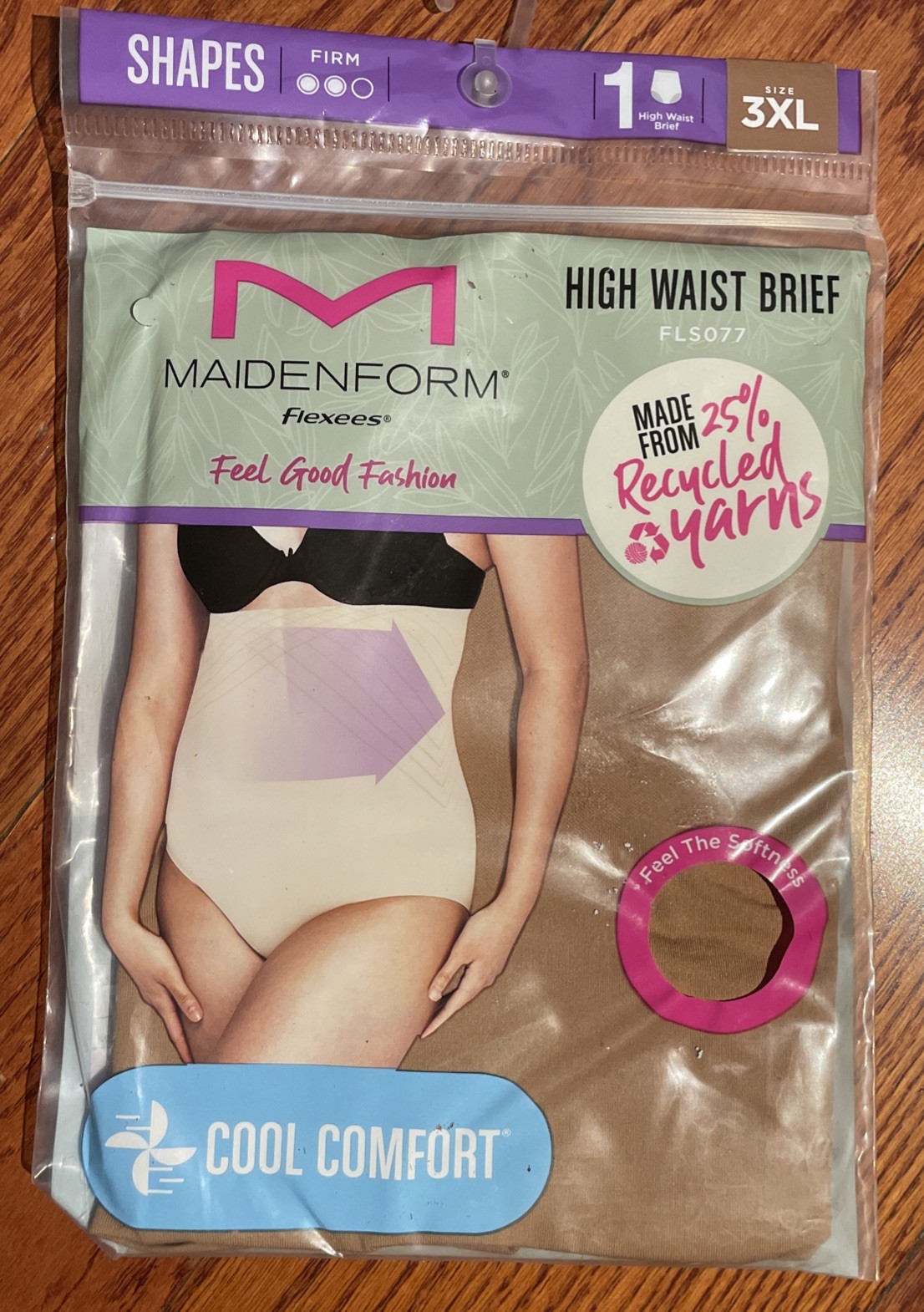 Womens Brief Panty Maidenform Flexees Shapewear Suntan Firm High Waist 3XL