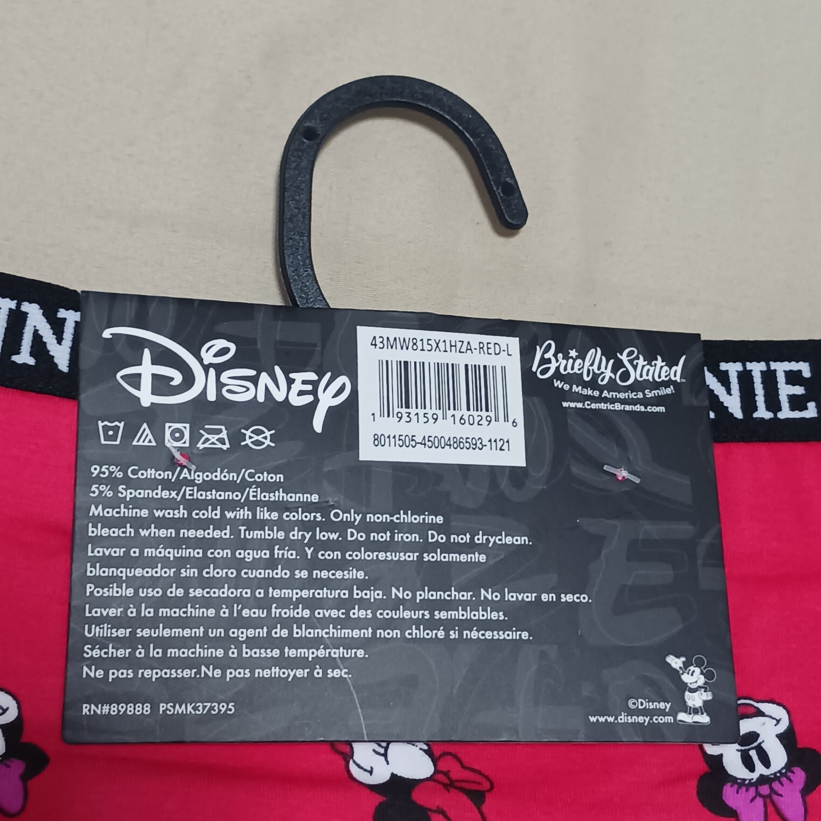 Minnie Mouse Disney Women’s 3 Pack Hipster Panty Size L Cotton stretch Fun