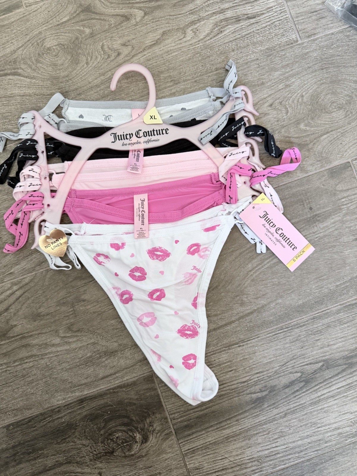 Juicy Couture Women’s Bikini Cotton Blend Underwear 5-Pack, Multiple Sizes