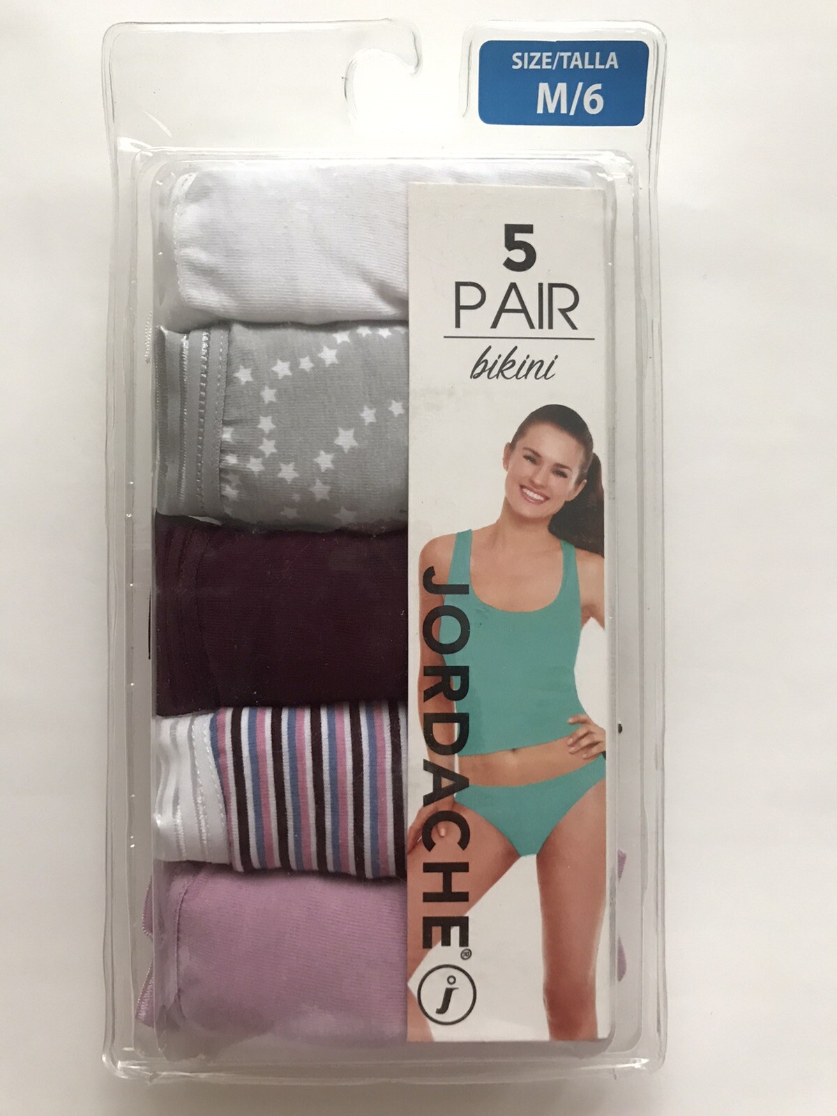 5 Pair Jordache Women Cotton Bikini S M L XL 2XL New