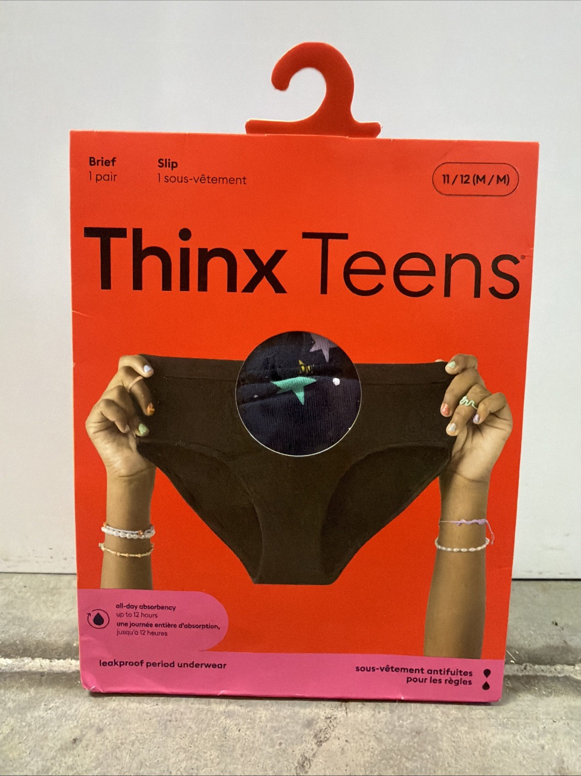 *3 PACK* Thinx Teens Briefs Leakproof Period Underwear, Size M/11-12
