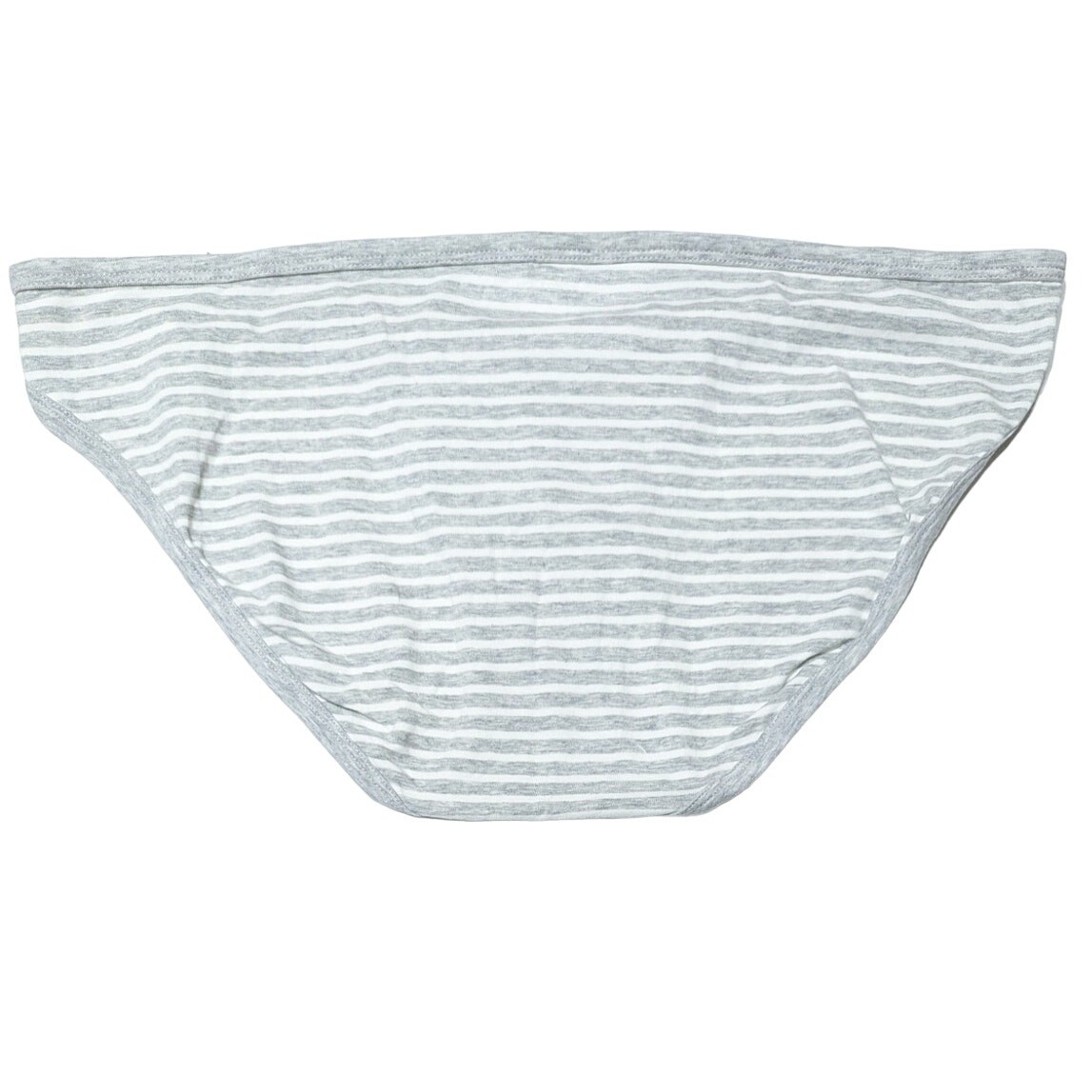 Jenni Intimates Women’s Gray White Stripe Bikini Panty Cotton Underwear, XXXL