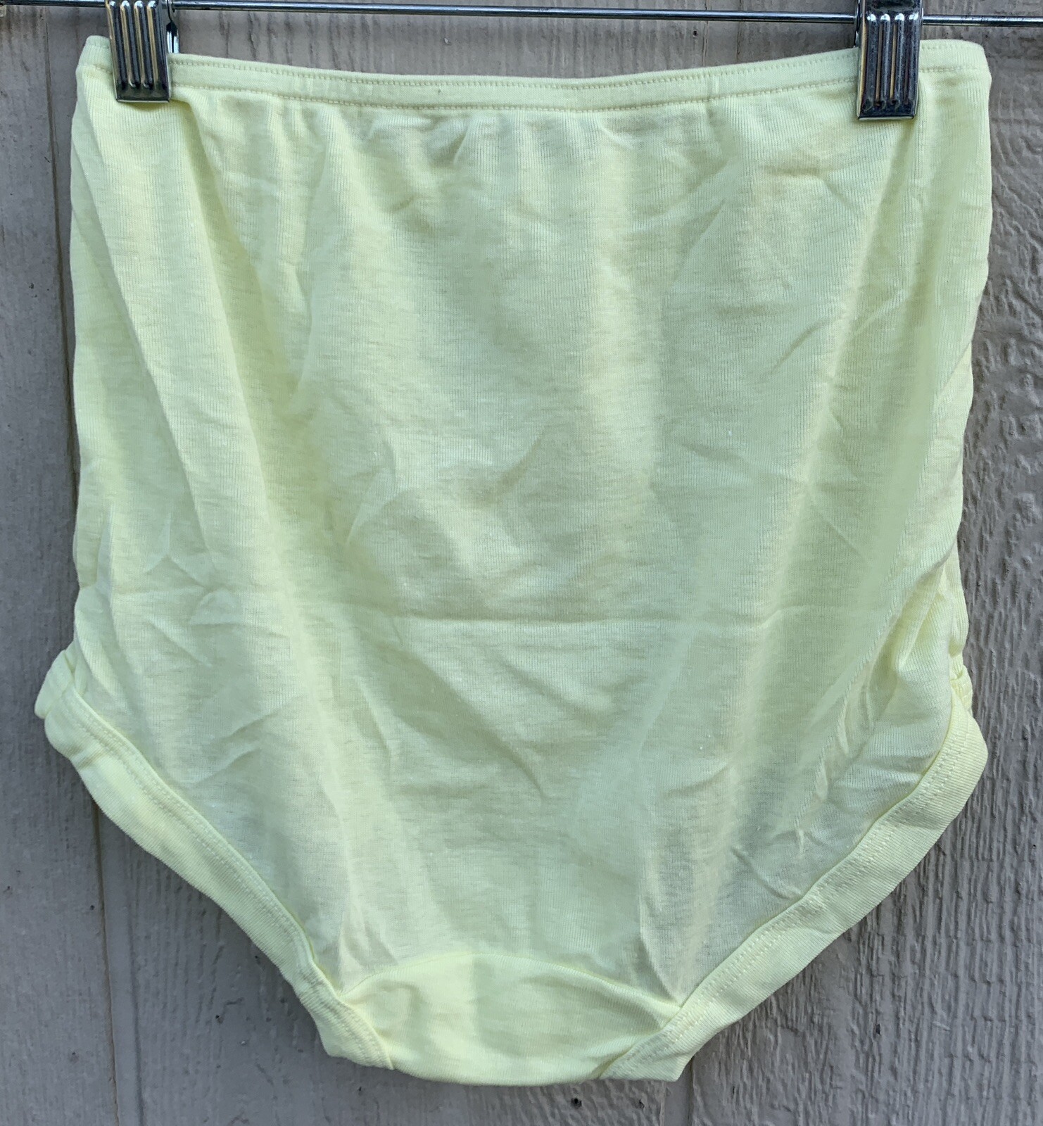 Floral Embroidered Panties Briefs pastel pale yellow So-en Size L