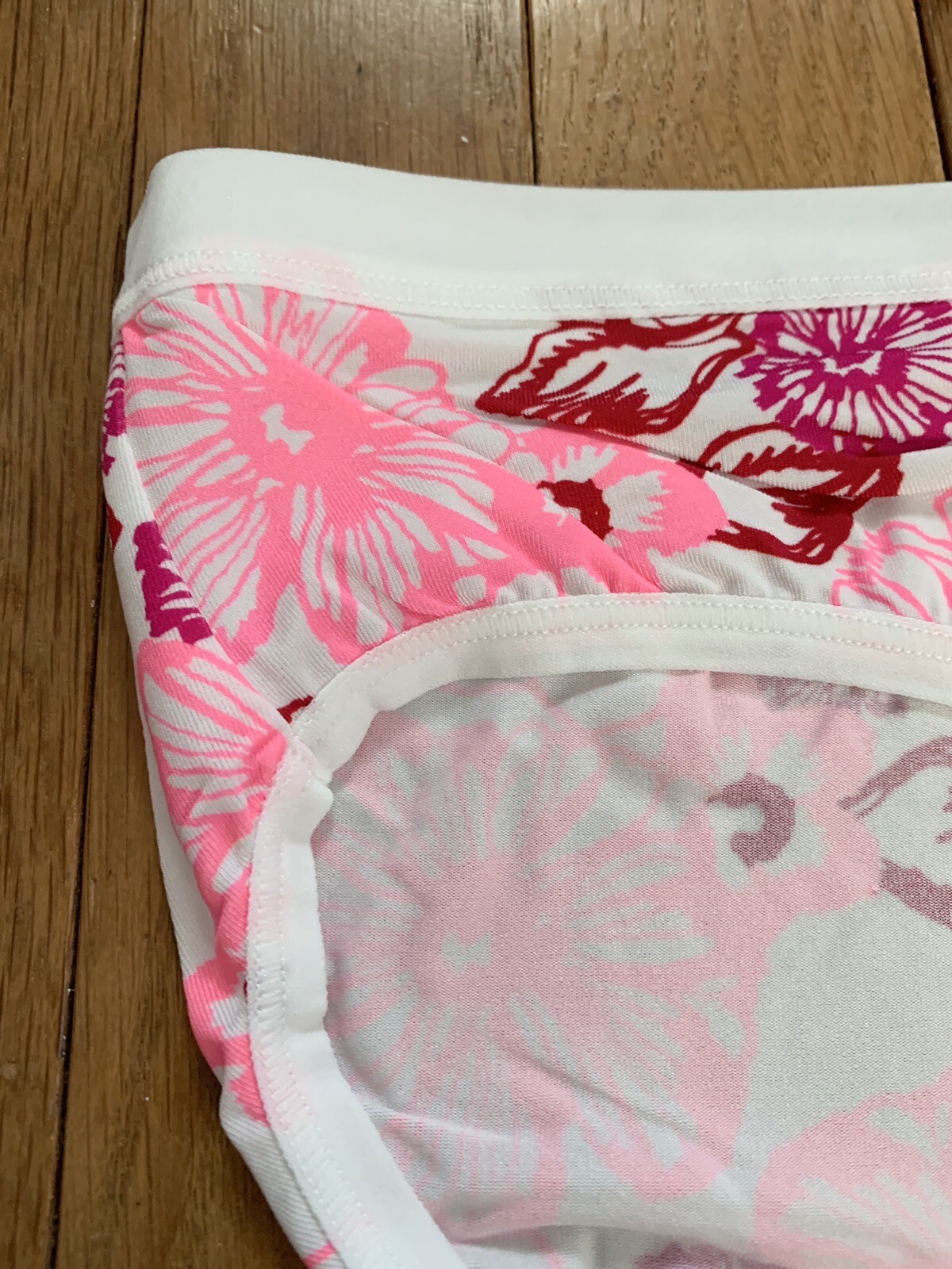 Plus Sz 14/16 Lane Bryant Cacique No Show Hipster Nylon Panty White Pink Flower