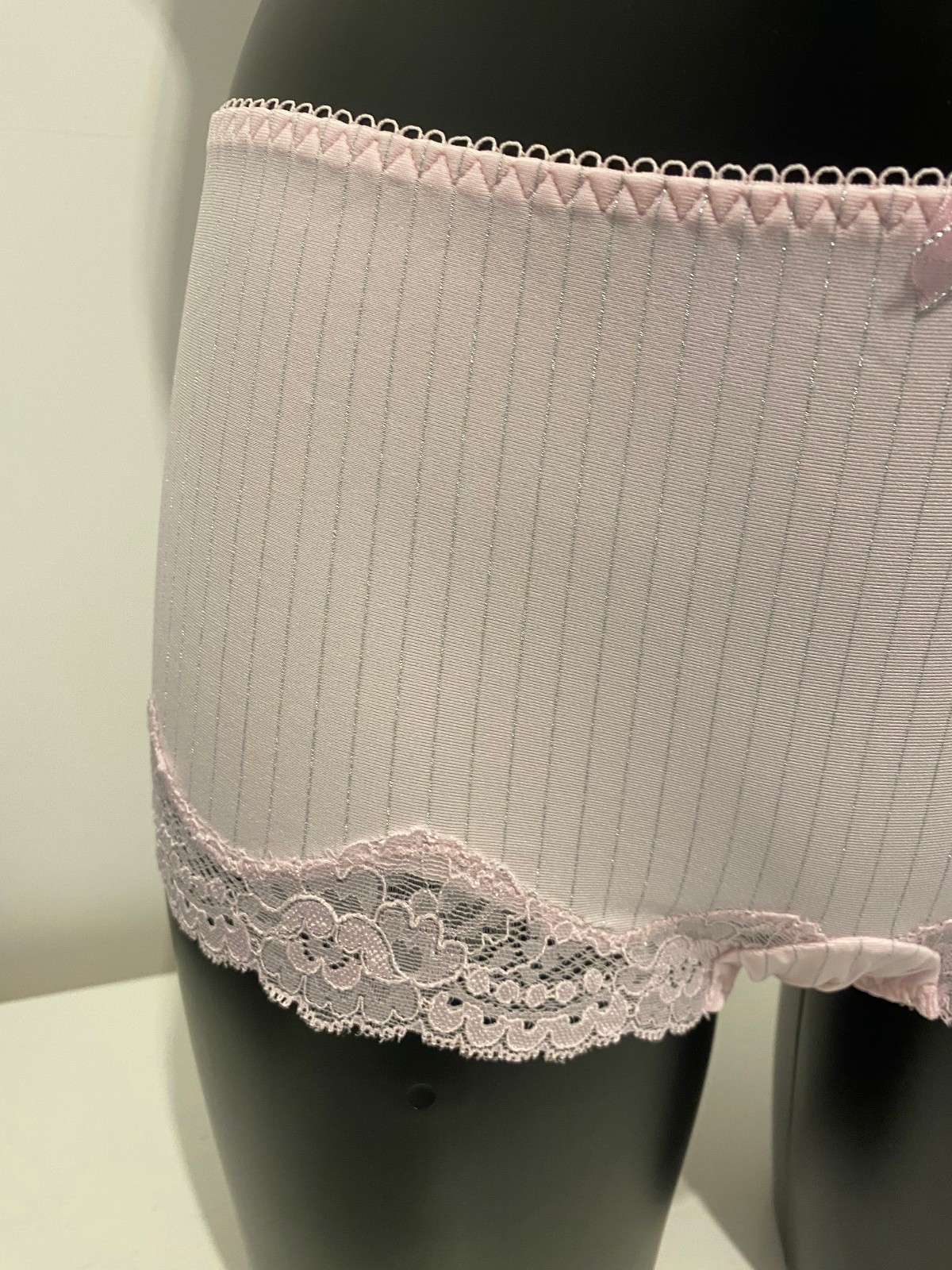 Baby Pink & Silver Sparkle Boyshorts Pinstripe briefs shorts shorties pants