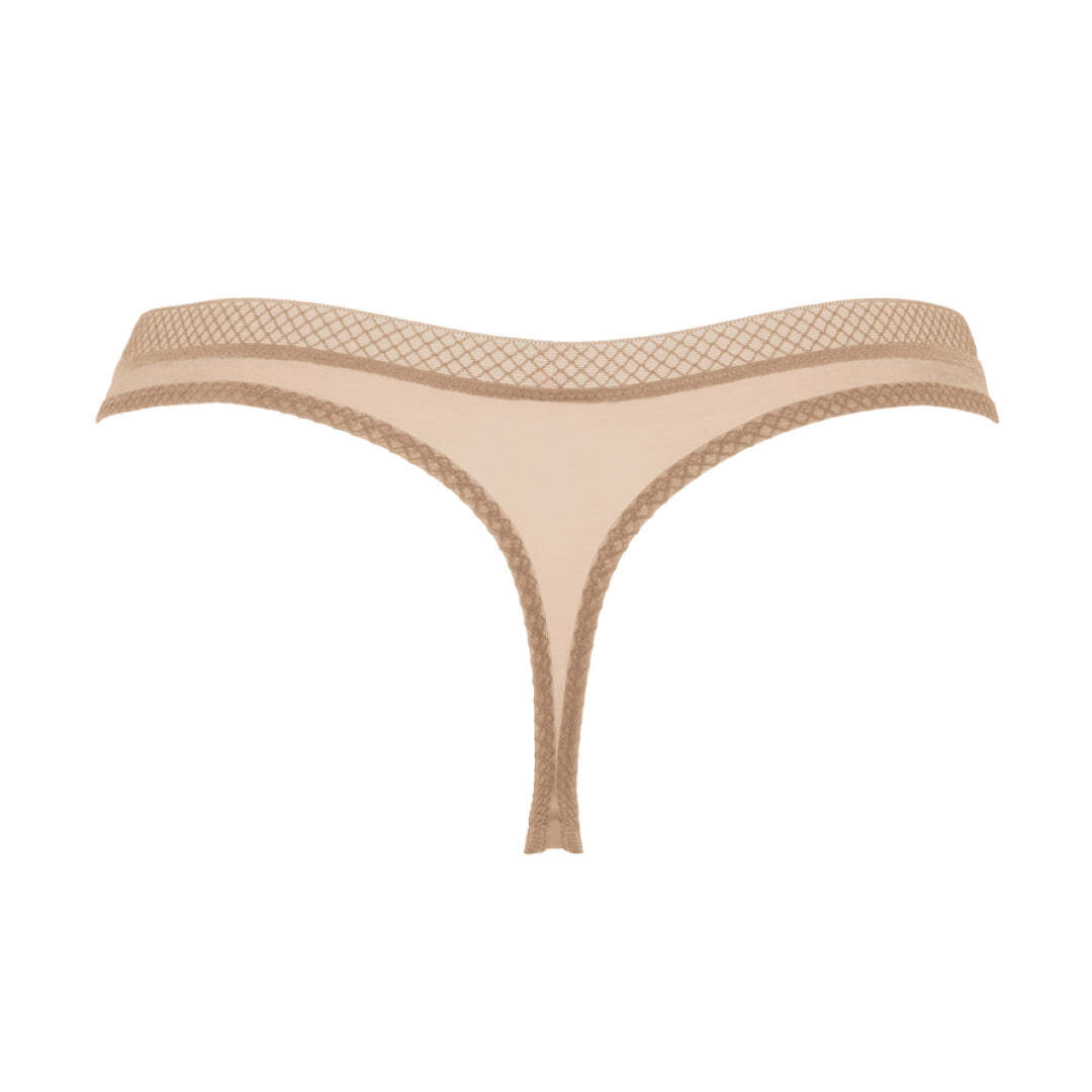 Gossard Glossies Sheer See Through Thong Panty Mid Rise New Lingerie Nude 6276