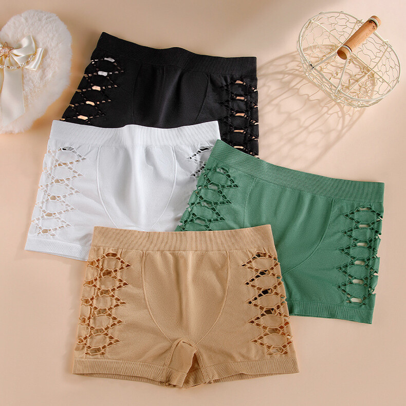 4 Pack Lot Sexy Ladies Womens Hollow Boyshorts Boxer Shorts Panties Underwear