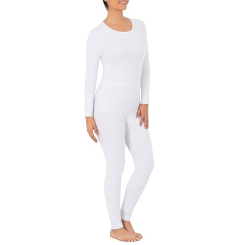 Women’s Micro Waffle Premium Thermal Set Medium White