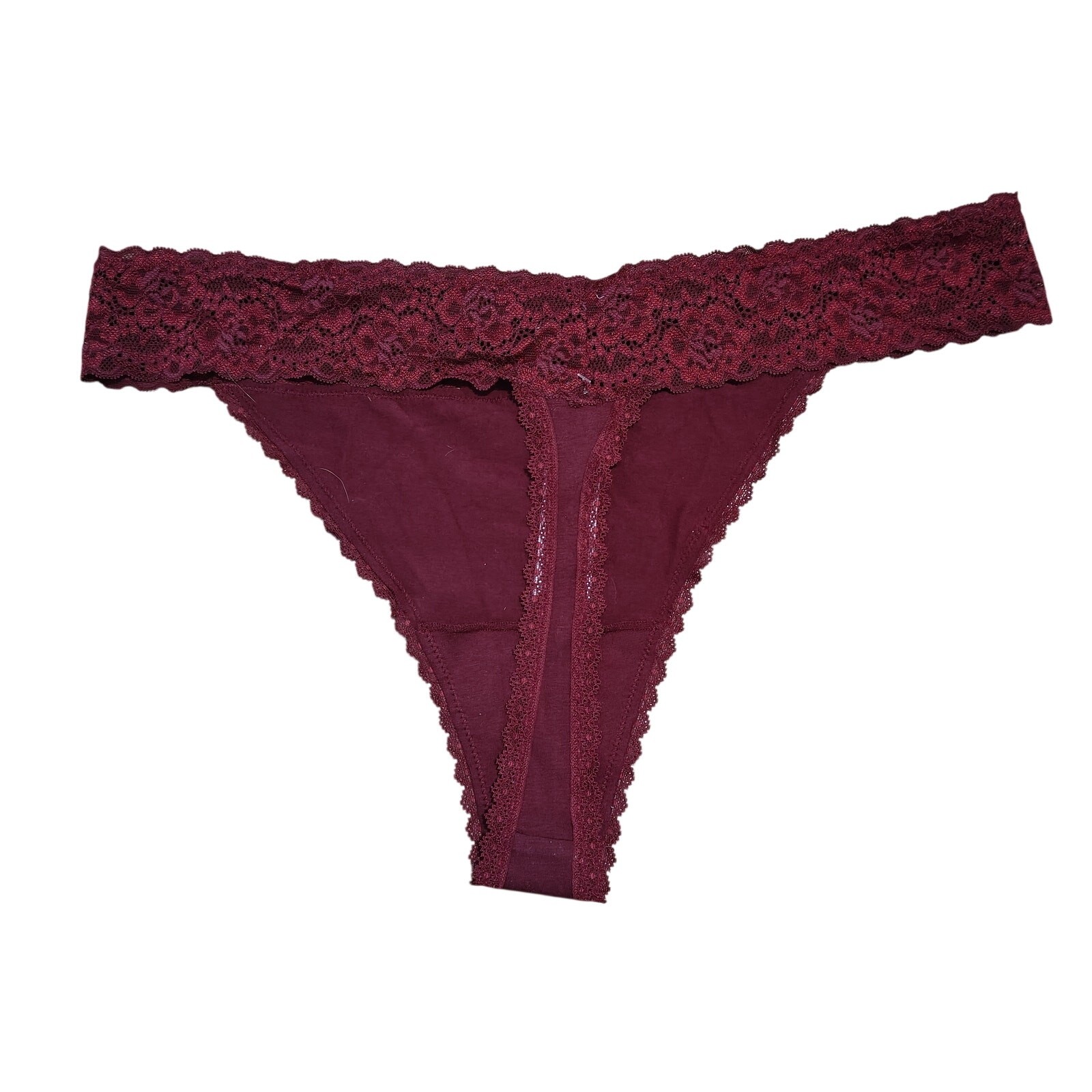 Maurices Simply Comfy Deep Red Lace Waistband Thong Plus Size 2X