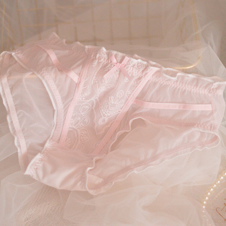 3pcs Womens Chiffon Panties Soft Korean Underwear Hot Sheer Knickers
