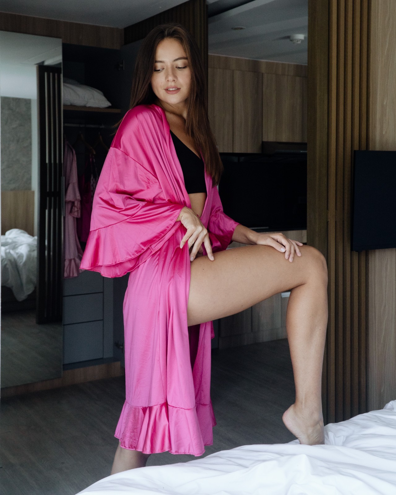 ONE SET Katie & Laura’s satin Pixie ROBE, LILY