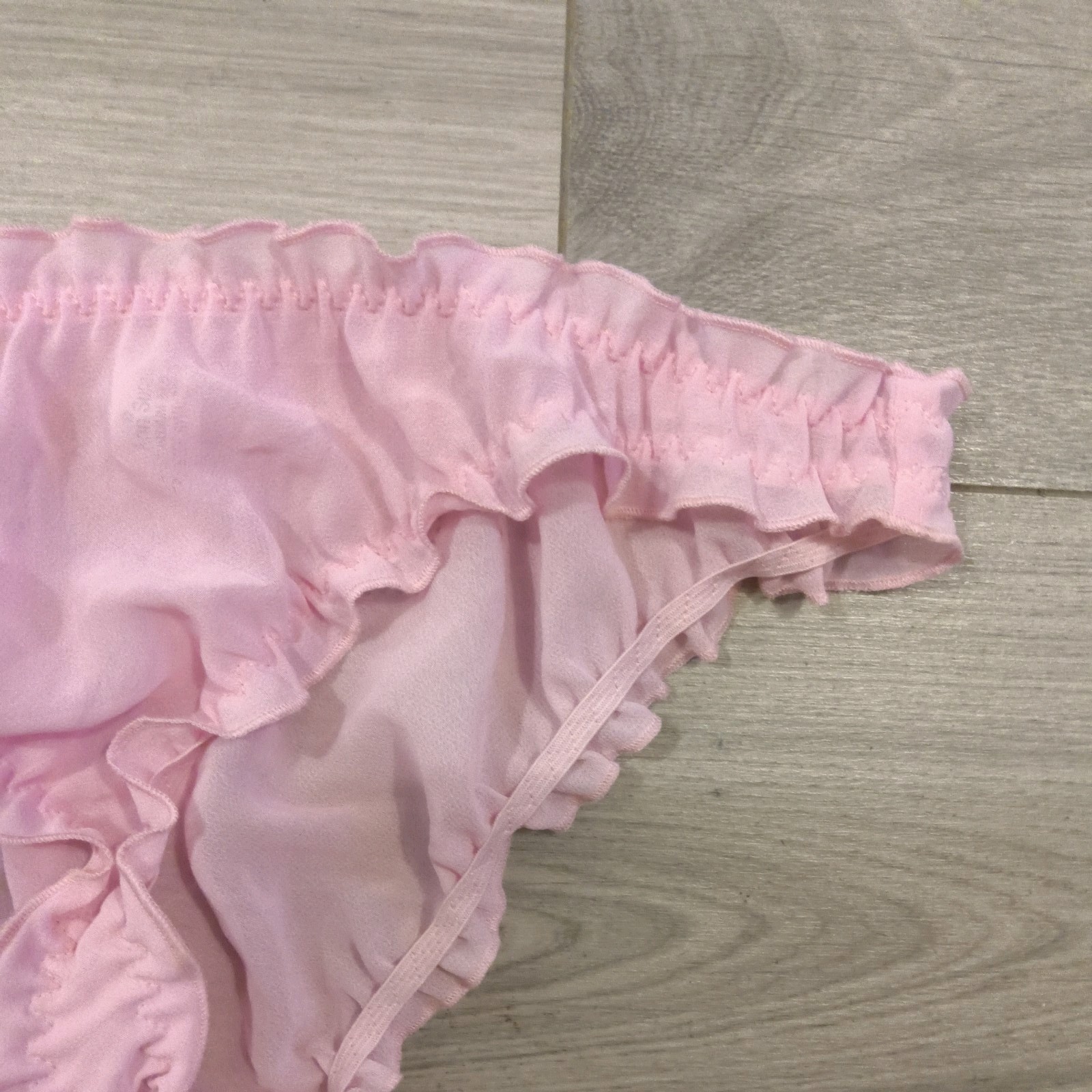 BNWOT Vintage Ann Summers Pink Chiffon & Diamonte Princess Panties Sz Mdm 10-14