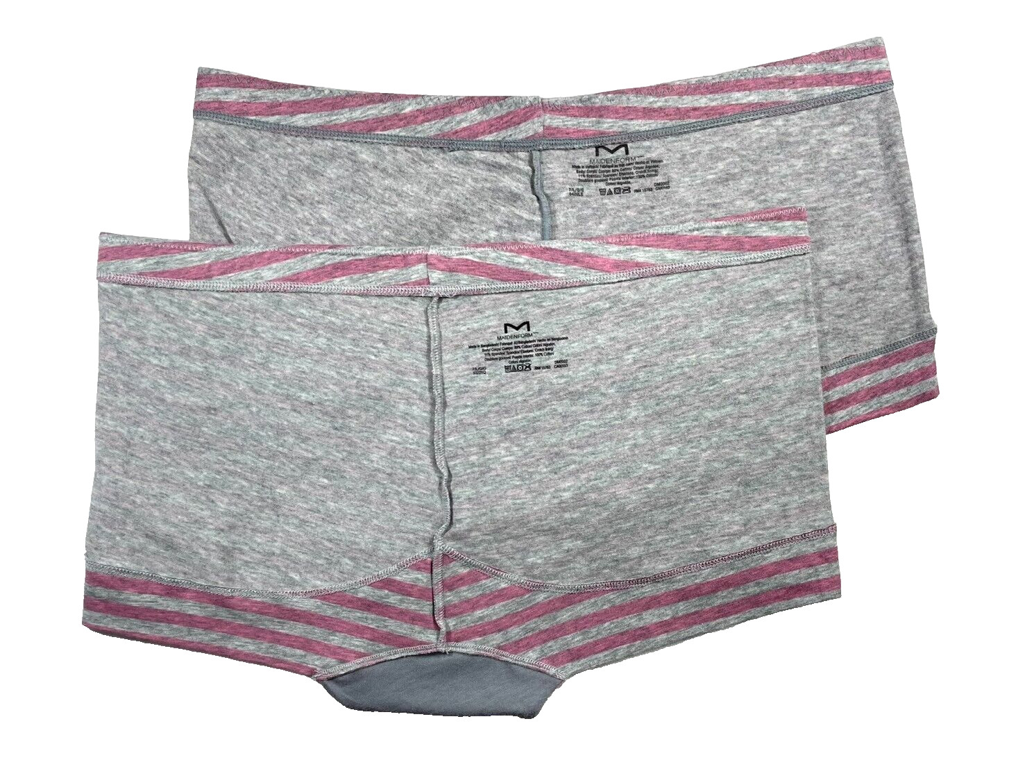 NWOT 2-Pack Maidenform L Dream Cotton Tailored Boyshort Underwear DM0002 Stripe