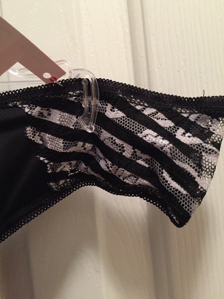 Black Zebra Stripes Sides Thong Tanga Panties Size 2X-3X-4X Sexy Silky Body Lace