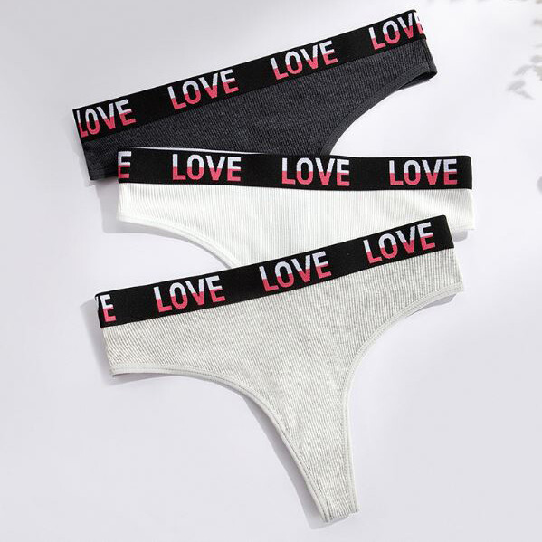 4 Packs Lot Sexy Womens Ribbed Cotton Panties G string Thong Underwear Lingeries