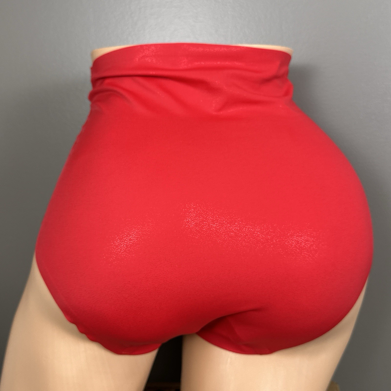 Ruby Ribbon Ruby Sparkle Sleek Shape Brief Medium Red Glitter Look Shapewear NWT