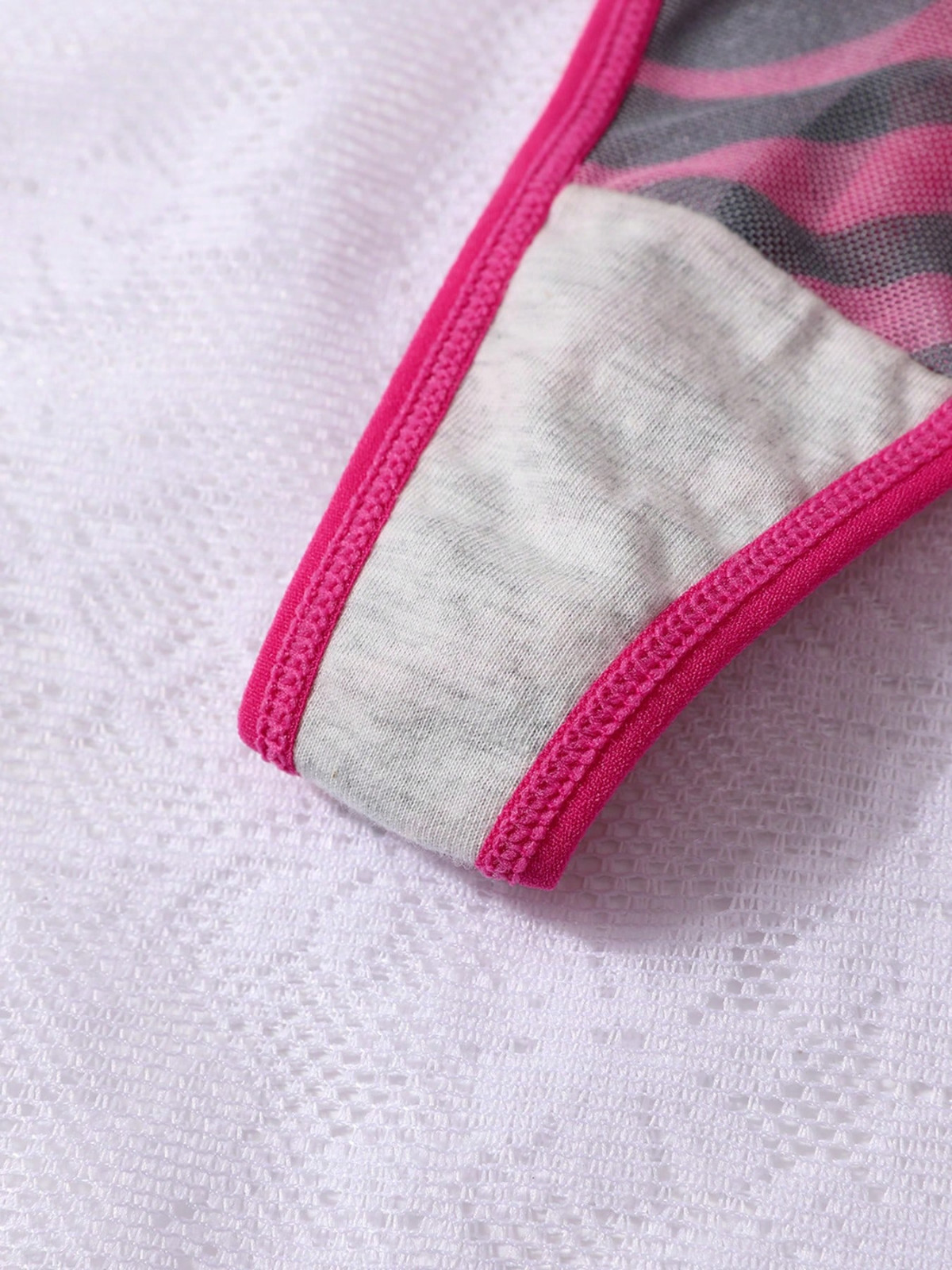Women’s Hot Pink Zebra Rhinestones Kawaii Cute Sexy G-String Thong Panty